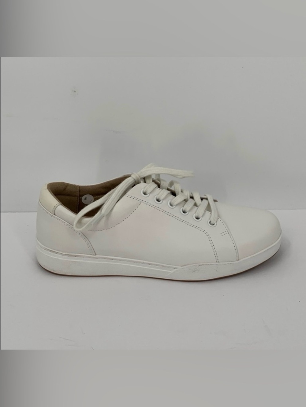 ABEO Encore lace sneaker shoe white leather tie comfort footbed platform 6.5